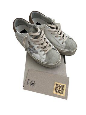 Golden Goose Hi Star Glitter Low-Top Sneakers White Ice Silver